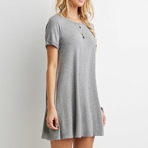 NWOT F21 T-Shirt Dress! Heathered Gray
